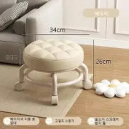 Pulley stool Internet celebrity small stool Silent wheeled seat Children's multi-functional shoe changing chair Round stool
