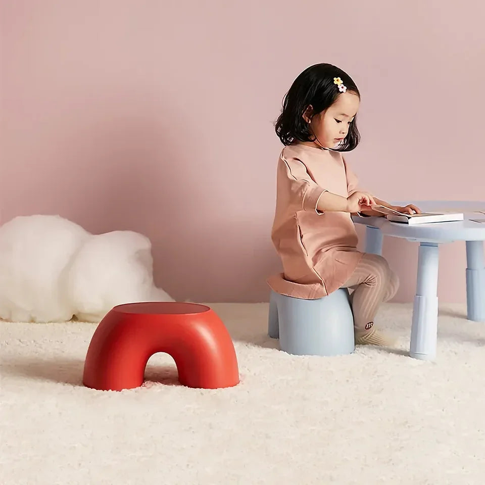 Stool Plastic Rainbow Shape Footstool Safety Kids Step Stool Seat For Living Room Indoor Furniture Children'S Stool Toy
